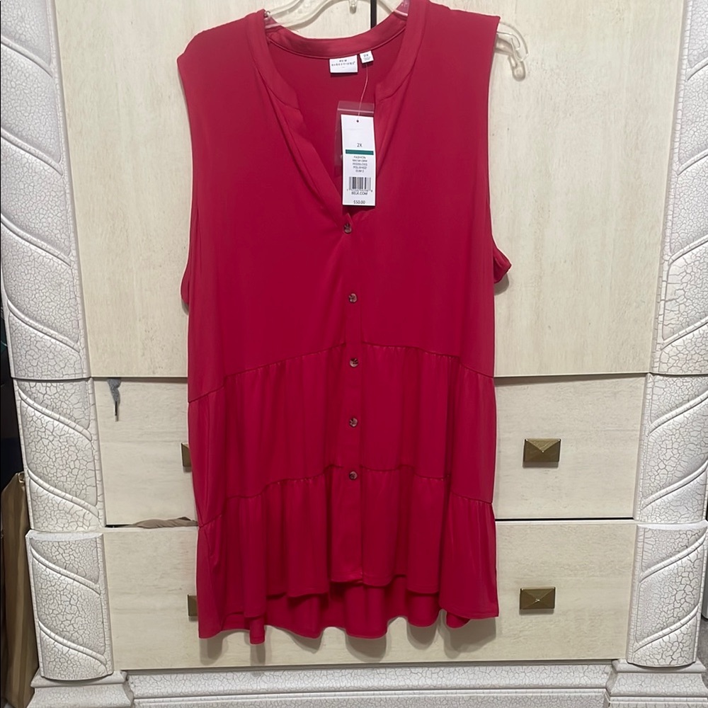 New Directions Red Tunic Top
